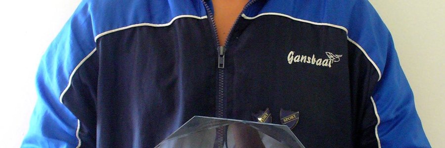  Niel Engelbrecht toe hy in 2014 as Laerskool Gansbaai se Sportman van die Jaar aangewys is.  (Argieffoto: Gansbaai Courant)